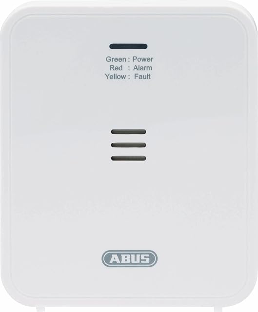 Detector de monóxido de carbono ABUS COWM370 redondo y blanco con un solo led de estado y un botón de prueba