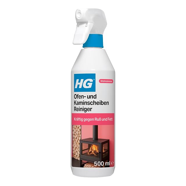 Botella pulverizadora HG blanca y naranja de limpiacristales para estufa y chimenea, de 500 mililitros