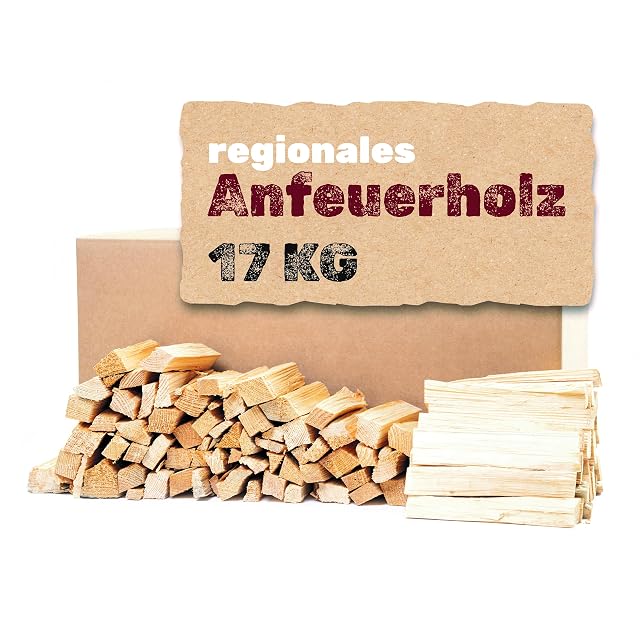 Palos de astilla de pino descortezado partidos de 18 centímetros de largo en un envase sin plástico