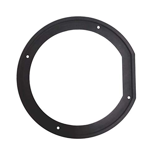 Una junta de brida de goma de silicona negra con cuatro agujeros de fijación para el extractor de humos de una estufa de pélets