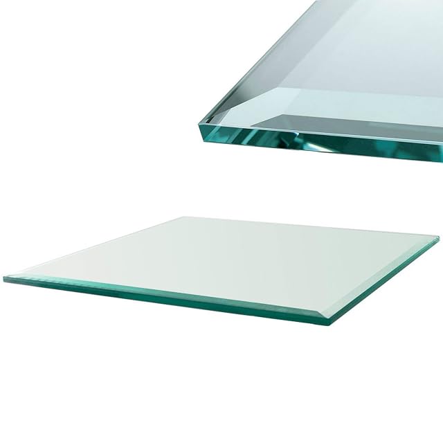 Una placa de vidrio templado transparente de 6 mm de 80 por 70 centímetros con el canto pulido en bisel