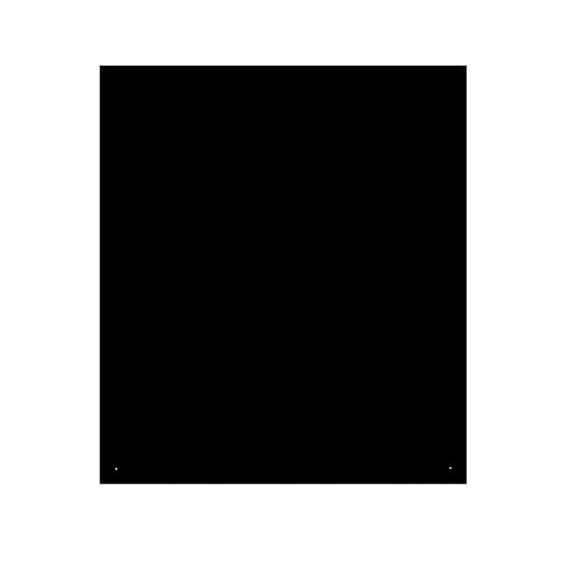Una placa grande rectangular de protección antichispas de acero negro, de 120 por 100 centímetros y 2 milímetros de grosor