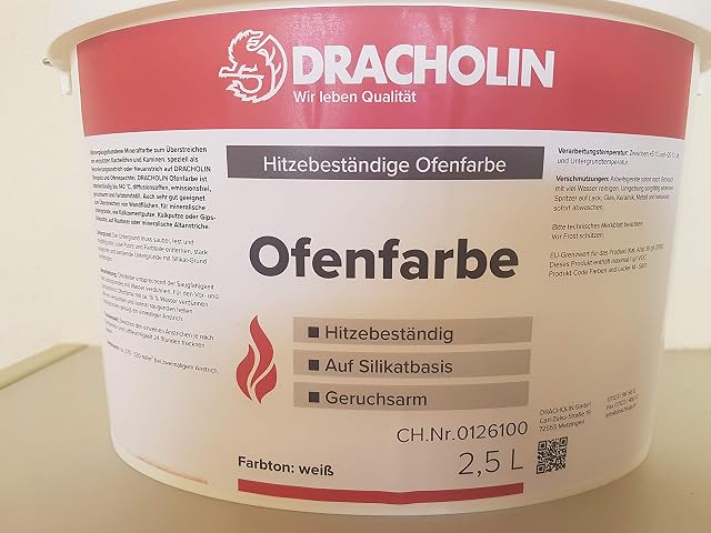 Pintura mineral de silicato blanca para pintar chimeneas enlucidas y estufas de obra con azulejos